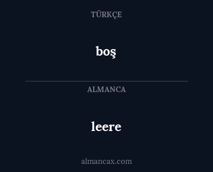 boş - leere