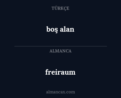 boş alan - freiraum