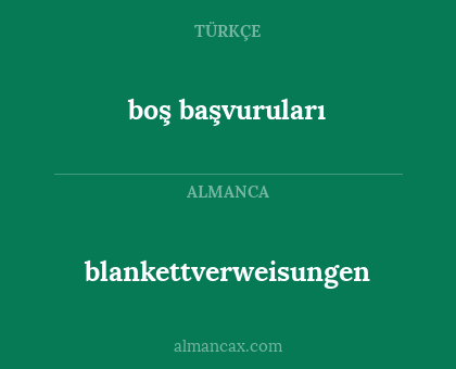 blankettverweisungen - boş başvuruları
