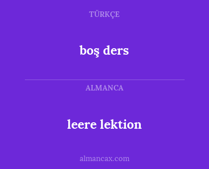 leere lektion - boş ders