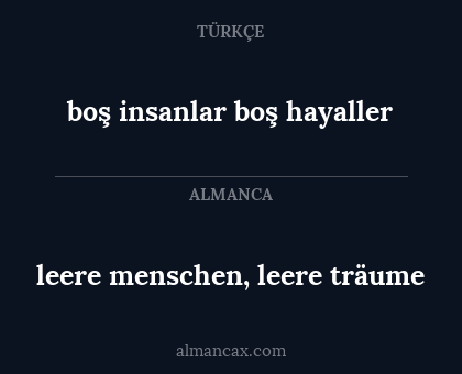 leere menschen, leere träume - boş insanlar boş hayaller