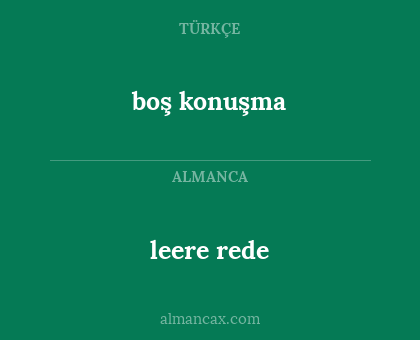 leere rede - boş konuşma