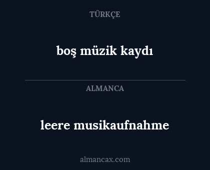 boş müzik kaydı - leere musikaufnahme