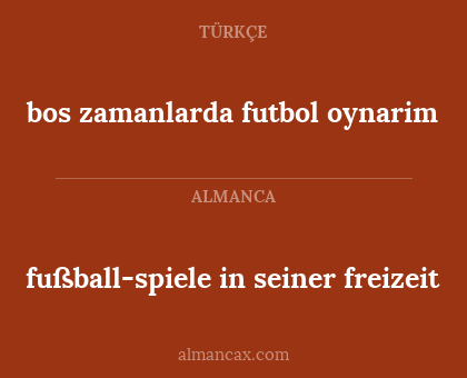 fußball-spiele in seiner freizeit - bos zamanlarda futbol oynarim