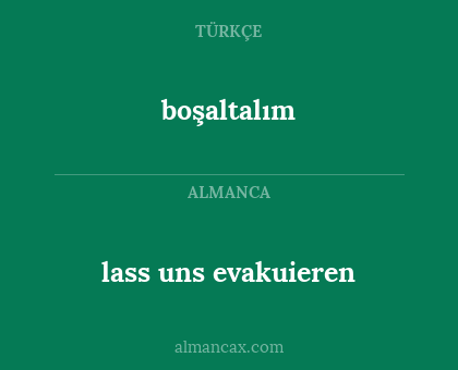 boşaltalım - lass uns evakuieren
