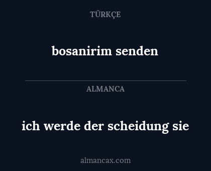 ich werde der scheidung sie - bosanirim senden