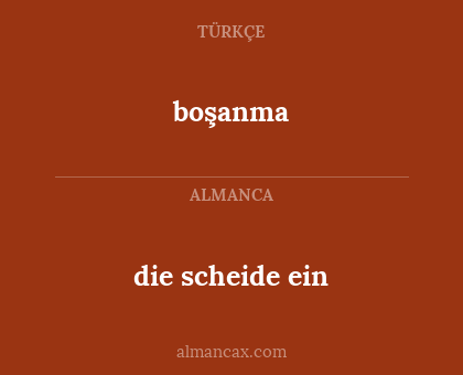 boşanma - die scheide ein