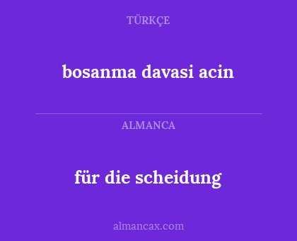 für die scheidung - bosanma davasi acin