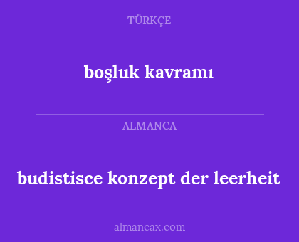 budistisce konzept der leerheit - boşluk kavramı