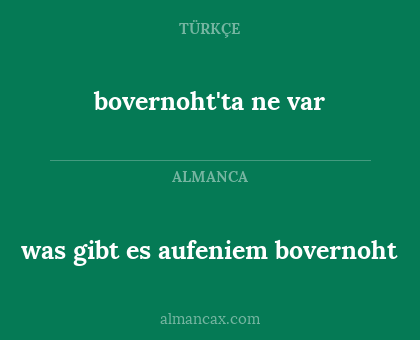 was gibt es aufeniem bovernoht - bovernoht'ta ne var