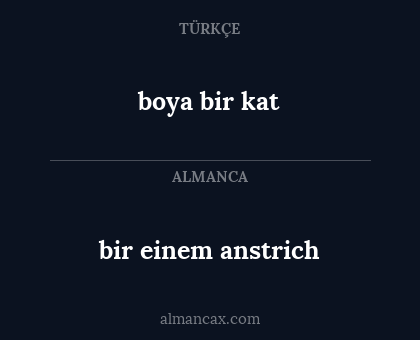 bir einem anstrich - boya bir kat