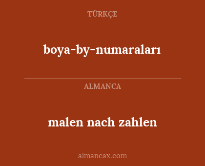 boya-by-numaraları - malen nach zahlen