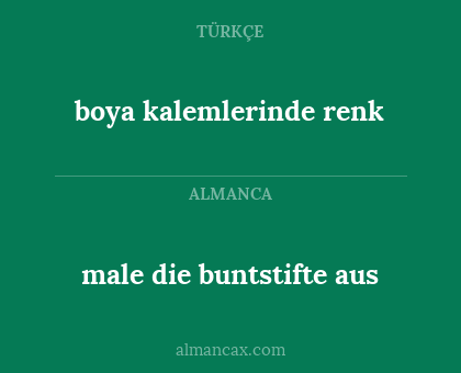 boya kalemlerinde renk - male die buntstifte aus