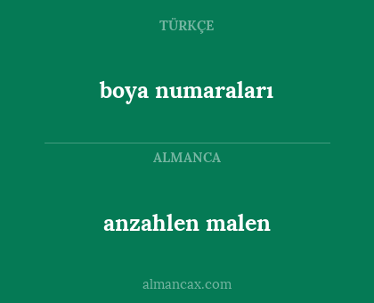 boya numaraları - anzahlen malen
