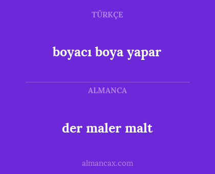 boyacı boya yapar - der maler malt