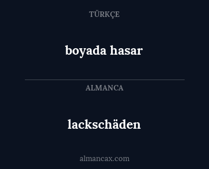 lackschäden - boyada hasar