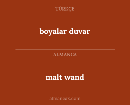malt wand - boyalar duvar