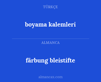 färbung bleistifte - boyama kalemleri