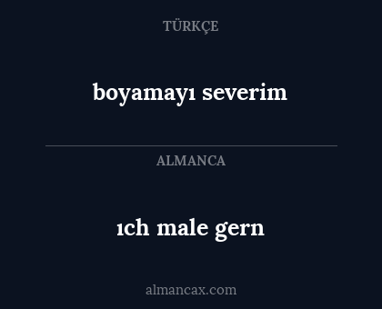 boyamayı severim - ıch male gern