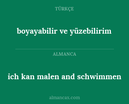 boyayabilir ve yüzebilirim - ich kan malen and schwimmen
