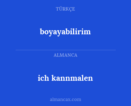 ich kannmalen - boyayabilirim