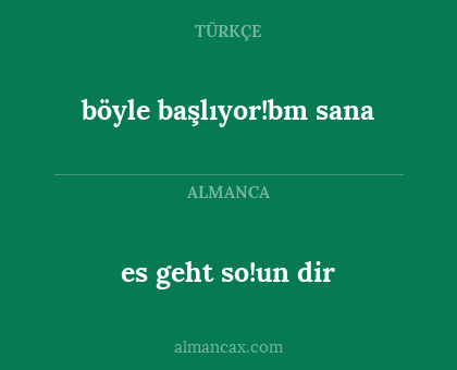 böyle başlıyor!bm sana - es geht so!un dir
