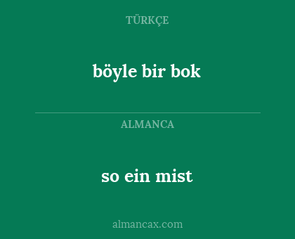 so ein mist - böyle bir bok