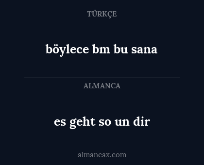 böylece bm bu sana - es geht so un dir