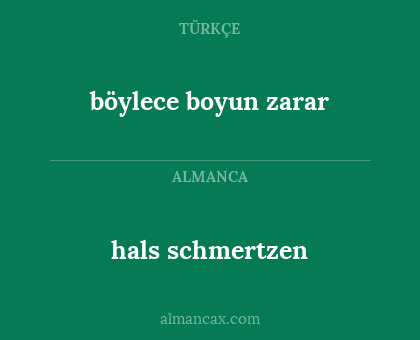 böylece boyun zarar - hals schmertzen