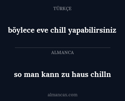 so man kann zu haus chilln - böylece eve chill yapabilirsiniz