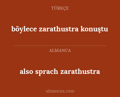 also sprach zarathustra - böylece zarathustra konuştu