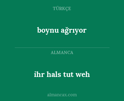 boynu ağrıyor - ihr hals tut weh