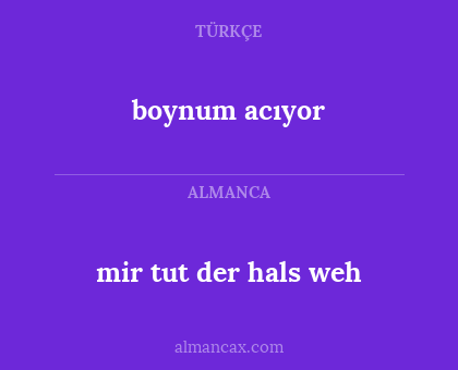 boynum acıyor - mir tut der hals weh