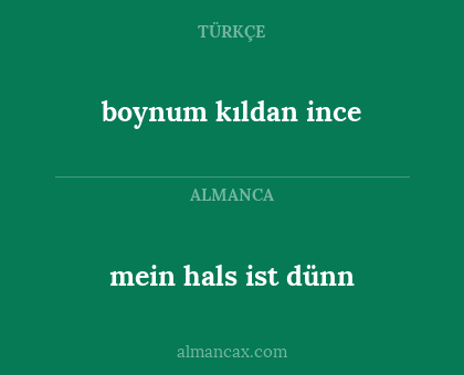 boynum kıldan ince - mein hals ist dünn