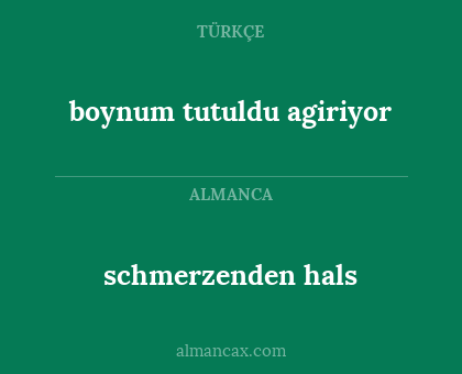 boynum tutuldu agiriyor - schmerzenden hals