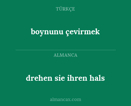 boynunu çevirmek - drehen sie ihren hals