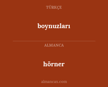 boynuzları - hörner