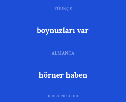 boynuzları var - hörner haben