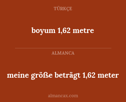 meine größe beträgt 1,62 meter - boyum 1,62 metre