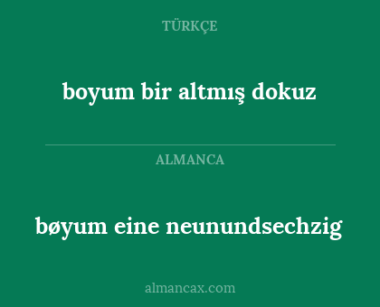 boyum bir altmış dokuz - bøyum eine neunundsechzig