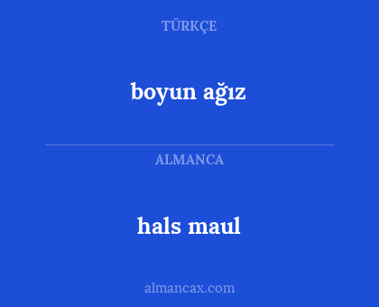 hals maul - boyun ağız