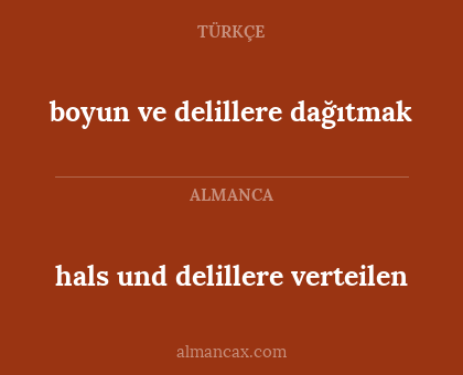 boyun ve delillere dağıtmak - hals und delillere verteilen