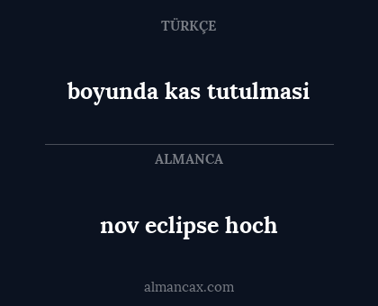 nov eclipse hoch - boyunda kas tutulmasi
