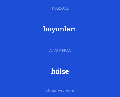 hälse - boyunları