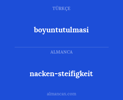 boyuntutulmasi - nacken-steifigkeit