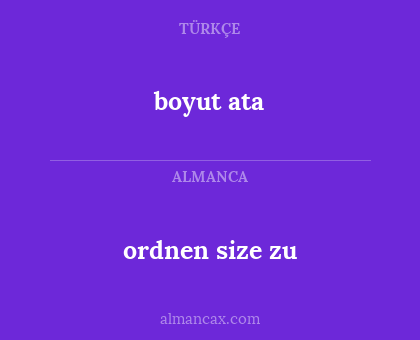 boyut ata - ordnen size zu