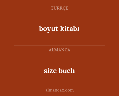boyut kitabı - size buch