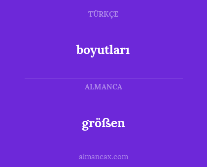 boyutları - größen