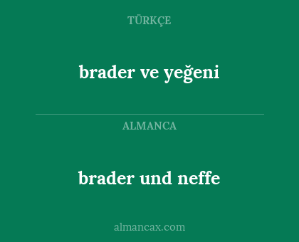 brader und neffe - brader ve yeğeni