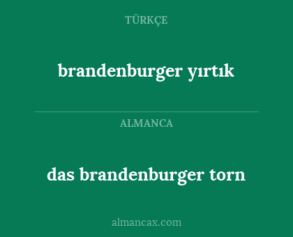 das brandenburger torn - brandenburger yırtık